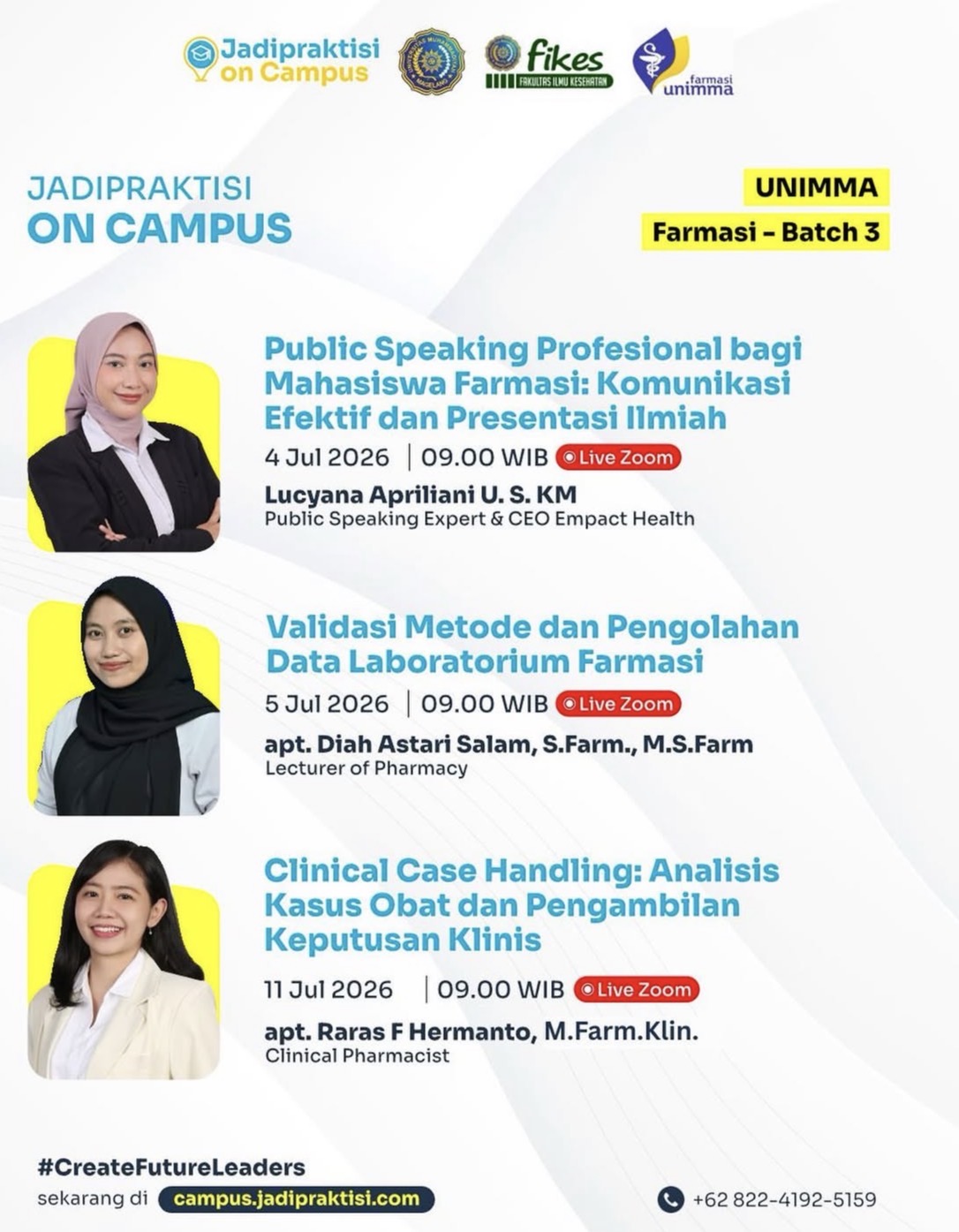Dosen Farmasi USN Kolaka Menjadi Narasumber pada Program Jadipraktisi on Campus UNIMMA